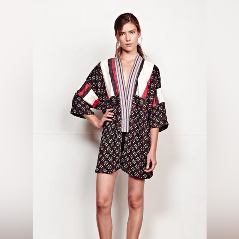 ACE & JIG Kasuri Kimono Jacket Size S Cotton Stripe RARE